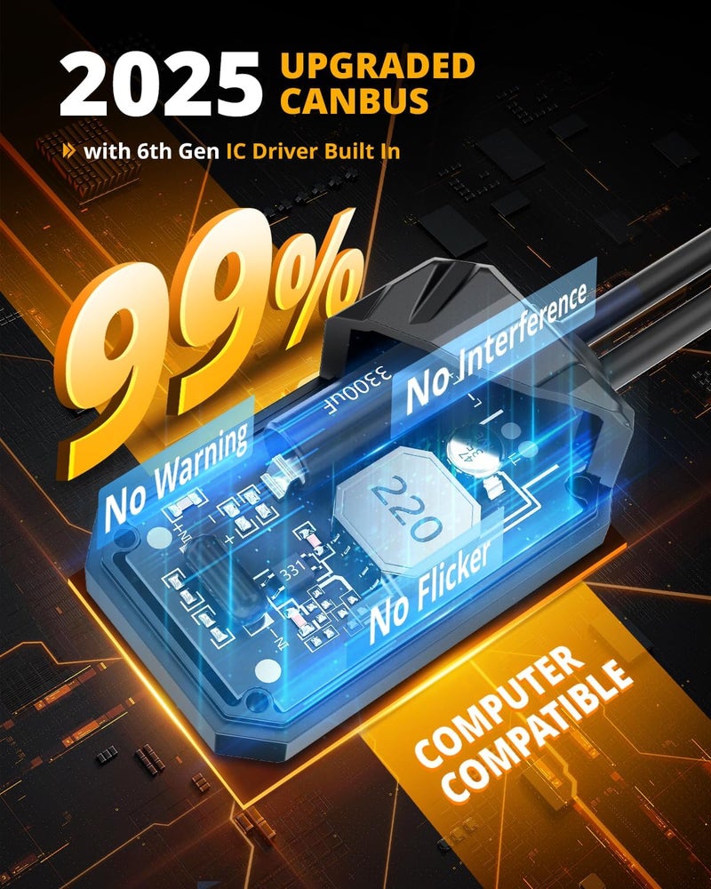 Auxbeam مصباح ضباب H7، سلسلة F22 H7 للرياضات القوية، 6500K 110W 24000LM ضوء أكثر سطوعًا بنسبة 700% للمركبات UTV ATV على الطرق الوعرة، قد تحتاج إلى محولات - Image 4